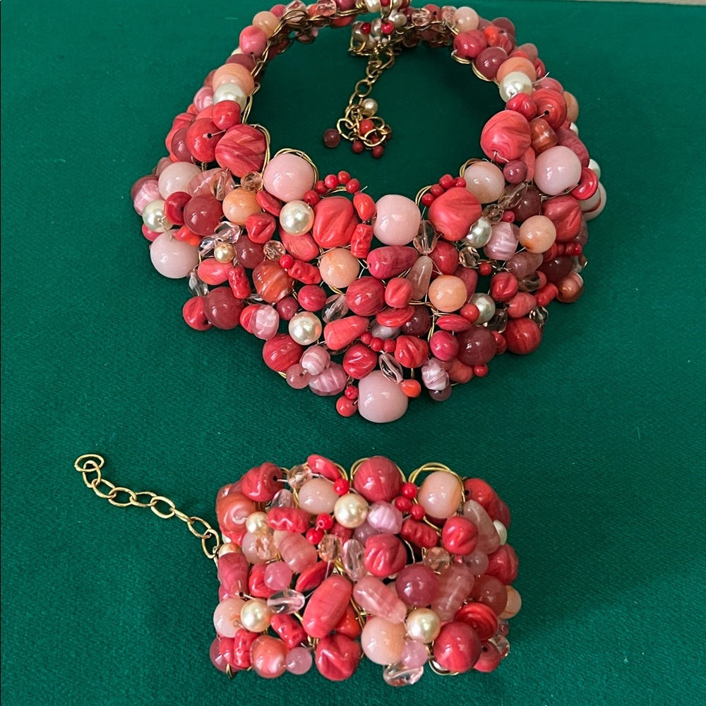 Fabulous handmade one of kind necklace and bracelet set